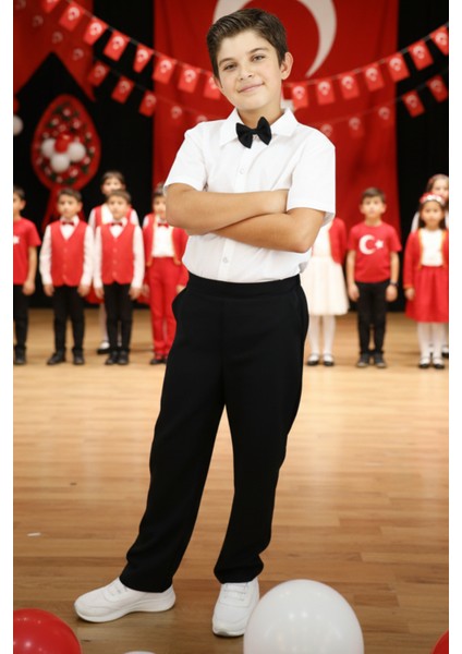 Erkek Çocuk Santino Papyonlu Alt Üst Takım 23 Nisan 29 Ekim 10 Kasım 19 Mayıs Gösteri Kıyafeti