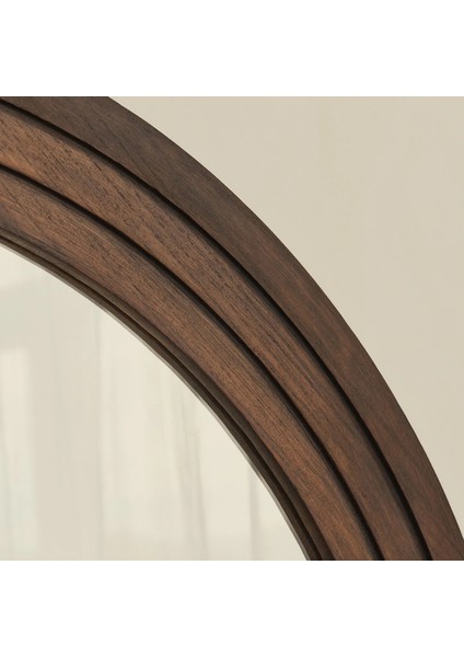 Koyu Ahşap Kemerli Şömine Üstü Ayna 120CM x 100CM fırsatları