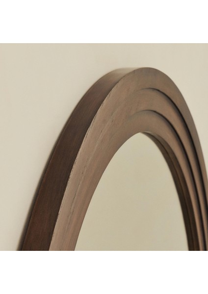Koyu Ahşap Kemerli Şömine Üstü Ayna 120CM x 100CM indirimleri