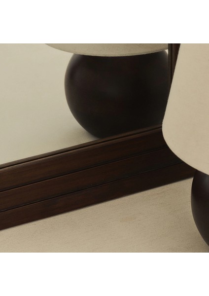 Koyu Ahşap Kemerli Şömine Üstü Ayna 120CM x 100CM