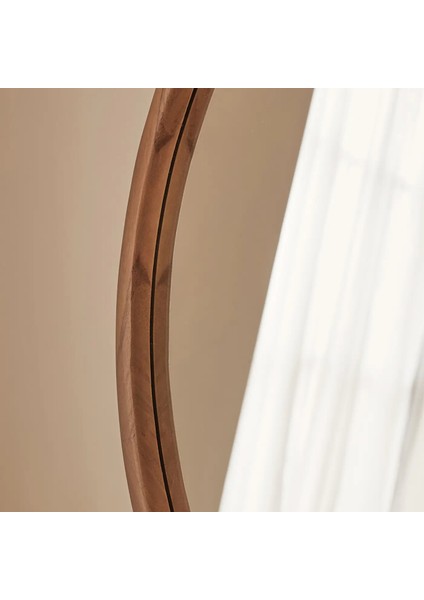 Sıcak Ahşap Yuvarlak Ahşap Duvar Aynası 70CM x 70CM