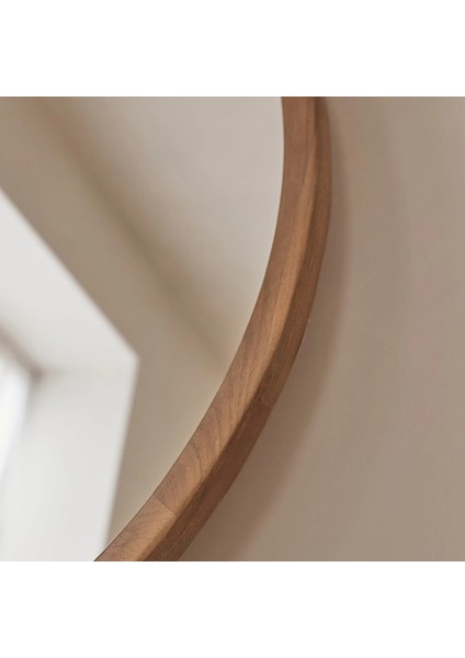 Sıcak Ahşap Yuvarlak Ahşap Duvar Aynası 70CM x 70CM