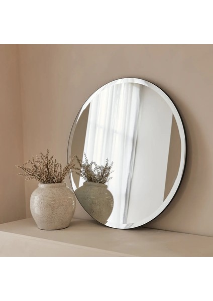 Çerçevesiz Yuvarlak Eğimli Ayna 80CM x 80CM