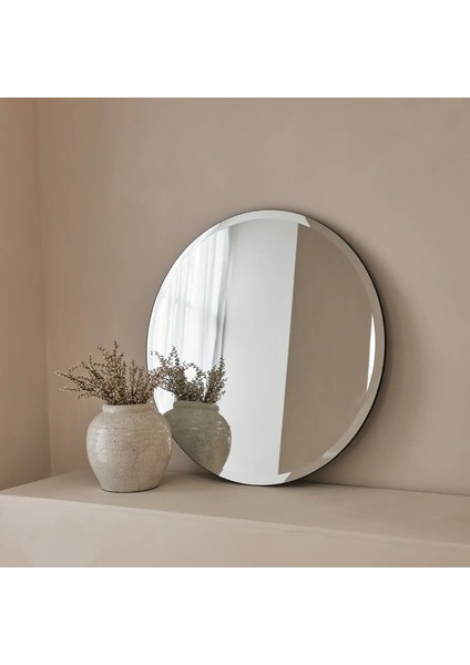 Çerçevesiz Yuvarlak Eğimli Ayna 80CM x 80CM