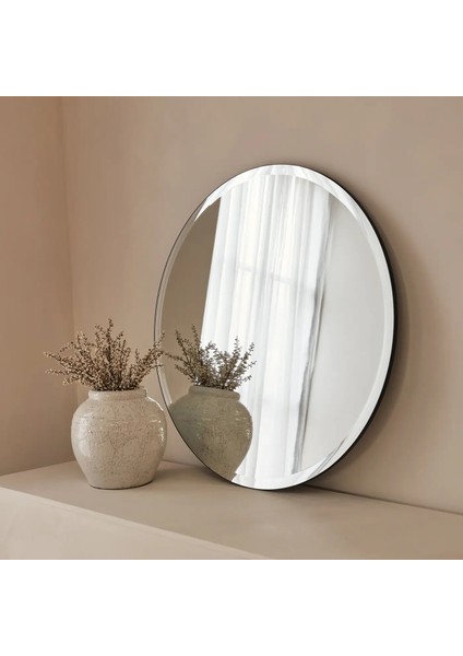 Çerçevesiz Yuvarlak Eğimli Ayna 80CM x 80CM
