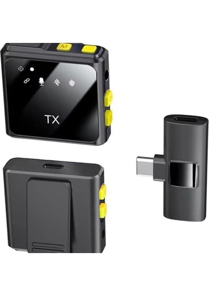 F9 Kablosuz Yaka Mikrofonu Profesyonel Yaka Mikrofon Gürültü Azaltma 2,4 G Çipsiz Lavalier Mikrofon