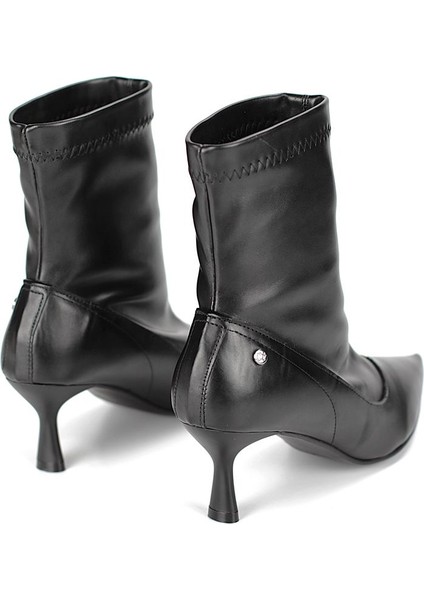 Sylvie Siyah Cilt Esnek Yumuşak Kaymaz Taban (6cm) Streç Bot indirimleri