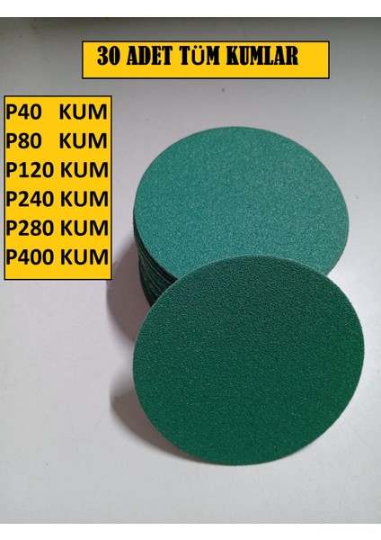 125 mm Cırt Film Mesnetli Disk Zımpara 30 Lu Karma Paket