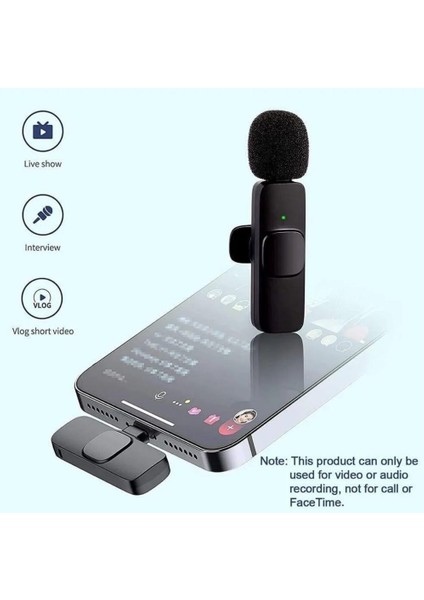 Kablosuz Yaka Mikrofonu 2'li Typ-C Uyumlu Mini K9 Vlog Mikrofonu, Telefon Mikrofonu modelleri