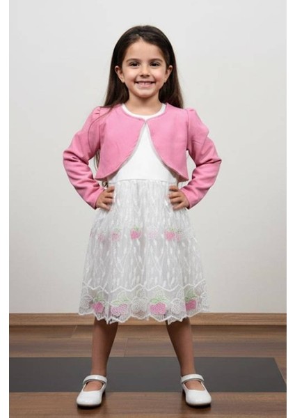 Kız Çocuk Uzun Kollu Bayramlık Prenses Düğün Parti Doğum Günü Elbisesi 2/5 Yaş