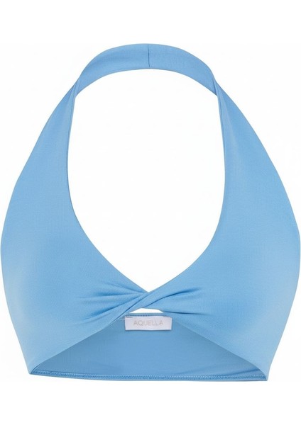 Açık Mavi Tek Üst Crop-Top