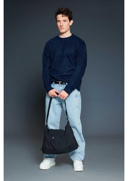 Erkek Oversize Yumuşak Dokulu Kazak Lacivert modelleri