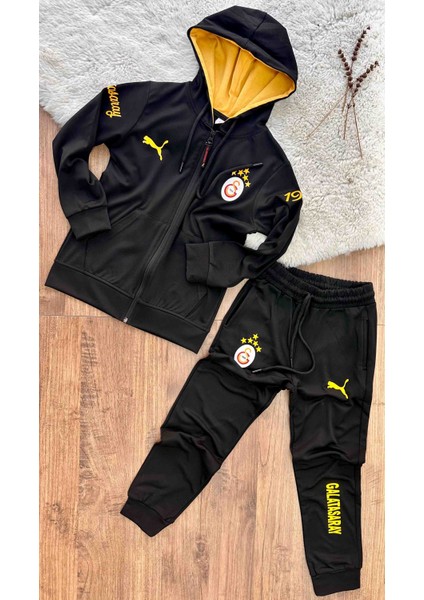 Galatasaray - Kapşonlu 5 Yıldızlı 3 Iplik Eşofman Takımı