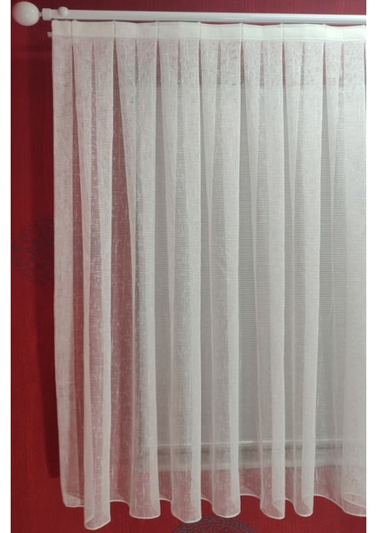 Peteküstü Naturel Keten 1/3 Sık Pileli Tül Perde Kırışmaz Modern Dokulu Hafif Tül Özel Ölçü