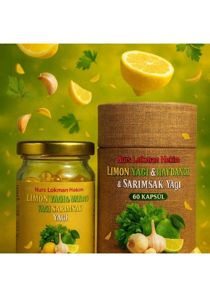 Nurs Lokman Hekim Limon+Maydanoz+Sarımsak Yağı 60 Kapsül