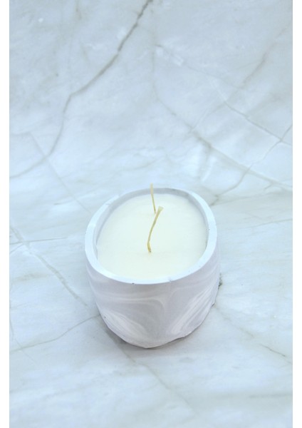 El Yapımı Mermer Desenli Taş Tozu Kase Mum – Fitilli Vegan Palm Mix Wax, Vanilya Kokulu Dekoratif Büyük Mum fiyatları