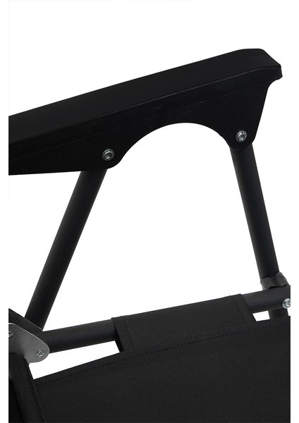 Litea 4 Adet Kamp Sandalyesi Katlanır Piknik Sandalye ve Bardaklık Siyah