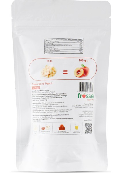 Freeze Dry Kurutulmuş Şeftali 100 gr fiyatları