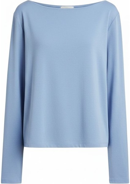 Bebe Mavi Hafif Transparan Pamuk Viskon Bluz