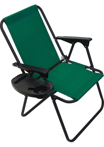 Litea 4 Adet Kamp Sandalyesi Katlanır Piknik Sandalye ve Bardaklık Yeşil fırsatları