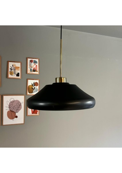 Solitra Siyah Ince Eskitme Başlık Tekli Avize Sarkıt Ofis Showroom Salon Mutfak Avizeleri