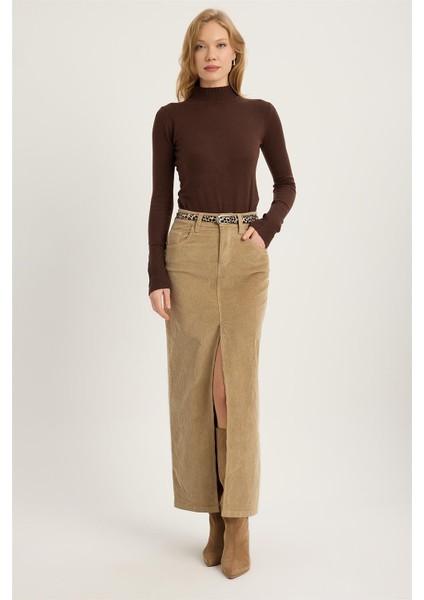 Fitilli Kadife Uzun Etek