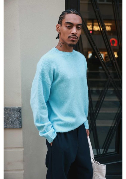 Erkek Oversize Yumuşak Dokulu Kazak Bebek Mavi fiyatları