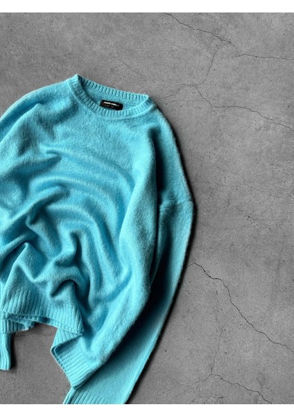 Erkek Oversize Yumuşak Dokulu Kazak Bebek Mavi indirimleri