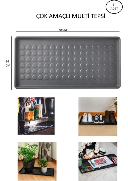 Çok Amaçlı Multi Tepsi 70X34 cm Ayakkabılık , Kedi Köpek Mama , Saksılık , Evye Altı Düzenleyeci