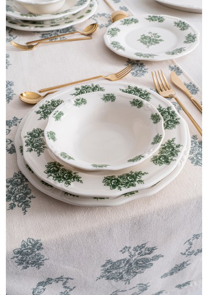 Vintage Flowers Green 48 Parça 12 Kişilik Porselen Yemek Takımı indirimleri