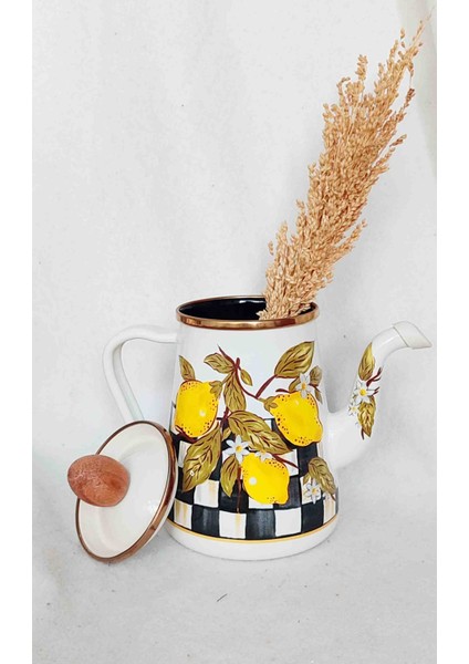 Limon Emaye Retro Ibrik 1 Litre Demlik Nostaljik Ibrik modelleri