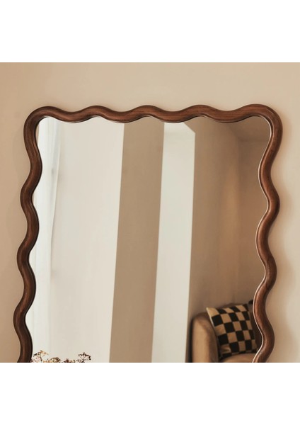 Koyu Ahşap Dalgalı Retro Boy Aynası 170CM x 80CM modelleri