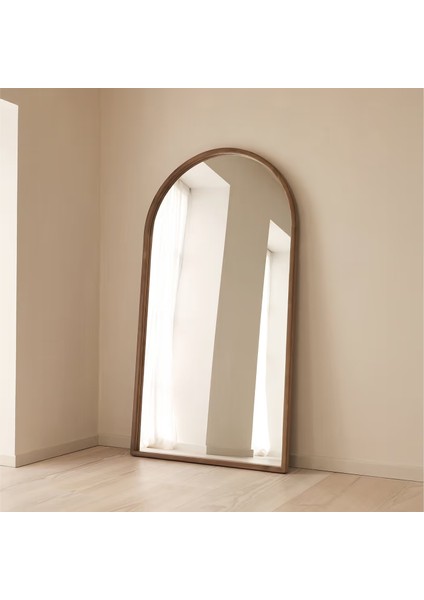 Açık Ahşap Tam Boy Kemerli Ahşap Boy Aynası 175CM x 95CM