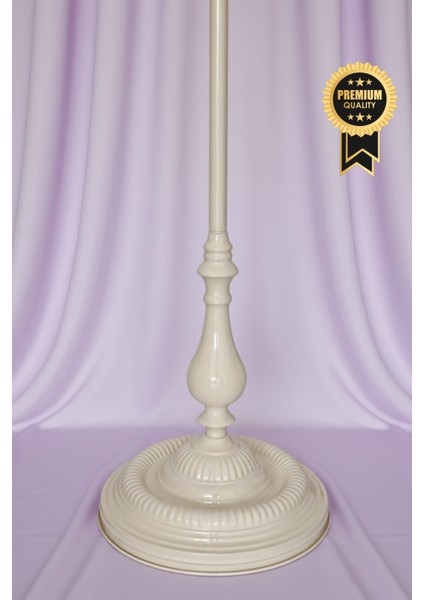 Vintage Mavi Tole De Jouy Bej Metal Ayak Lambader indirimleri