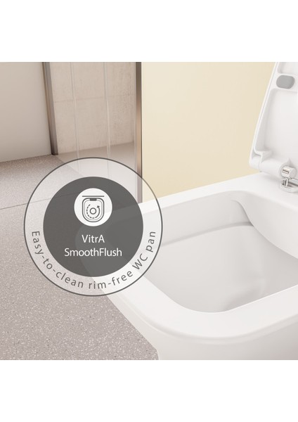 Ardea 7484B003-6344 Square Smoothflush Asma Klozet-Kapak Seti, Beyaz indirimleri