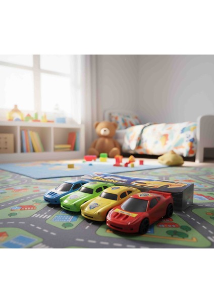 ​🚀 Hi-Speed Racing 4'lü Yarış Arabası Seti | Renkli ve Eğlenceli Oyuncak Arabalar Çocuk Hediyesi