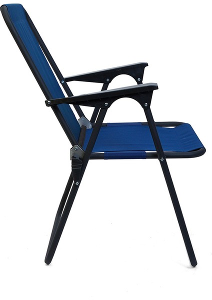 Litea 4 Adet Kamp Sandalyesi Katlanır Piknik Sandalye ve Bardaklık Lacivert
