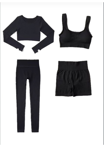 Pilates Yoga Fitness Spor Tayt Takım 4 Lü