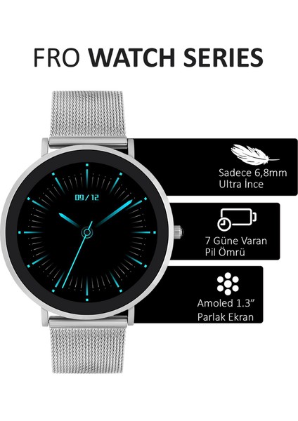 LW43 Silver Kasa 43 mm Silver Çelik Hasır Kordon Akıllı Saat modelleri