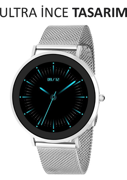 LW43 Silver Kasa 43 mm Silver Çelik Hasır Kordon Akıllı Saat fiyatları