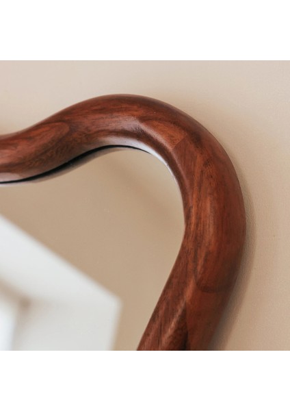 Koyu Ahşap Dalgalı Retro Duvar Aynası 100CM x 70CM fırsatları