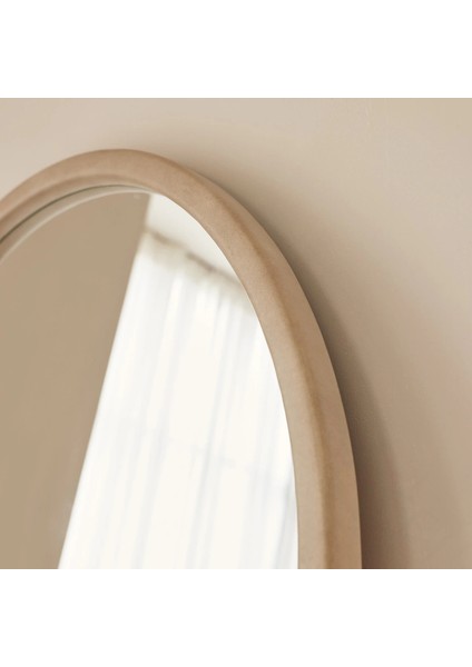 Ekru Ahşap Yuvarlak Ahşap Duvar Aynası 70CM x 70CM fiyatları