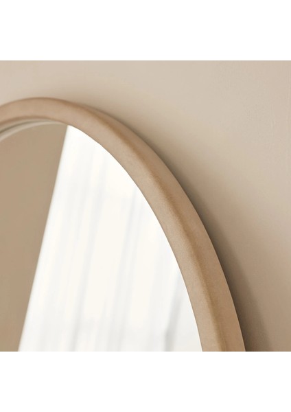 Ekru Ahşap Yuvarlak Ahşap Duvar Aynası 70CM x 70CM indirimleri