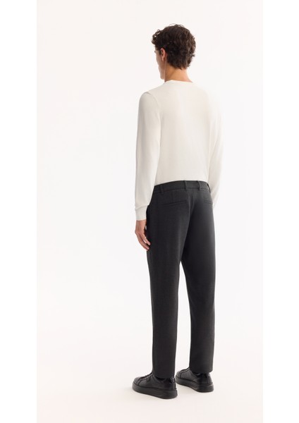 Erkek Antrasit Yanı Lastikli Kolay Ütülenen Slim Fit Pantolon A52Y3040