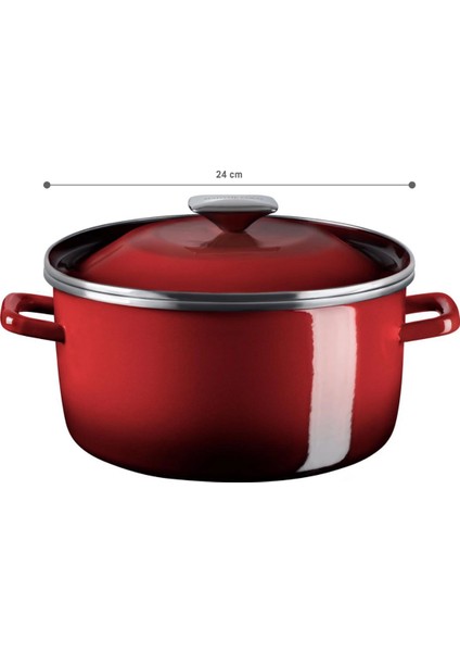 La Garde Derin Tencere - Kırmızı - 24 cm