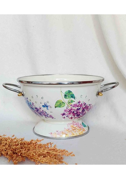 Sümbül Emaye Retro Süzgeç Kevgir Meyvelik 22 cm Çap fiyatları