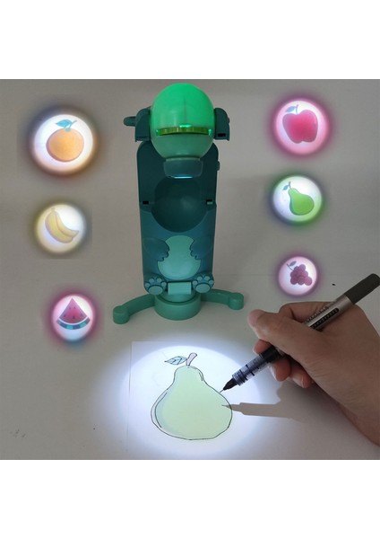 Eğitici Projeksiyonlu Çizim Oyuncağı – 6 Slayt Diskli Işıklı Çizim Projektörü