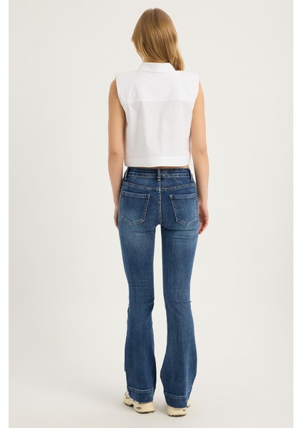 Geniş Ekli Jean Pantolon indirimleri