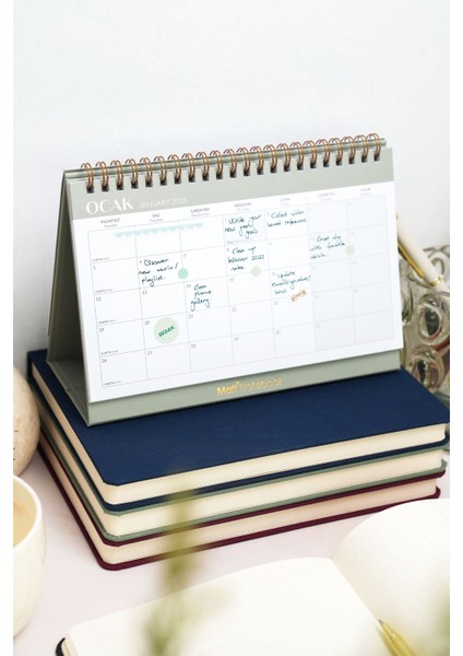 2026 Masaüstü Planlayıcı Takvim Yeşil modelleri