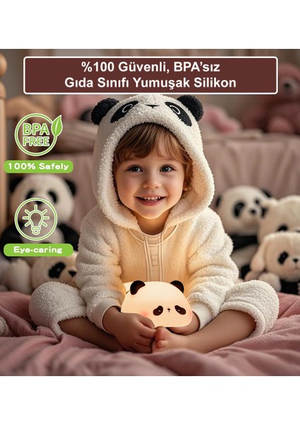 Dokunmatik Silikon Panda Gece Lambası / GT-CL17 fiyatları
